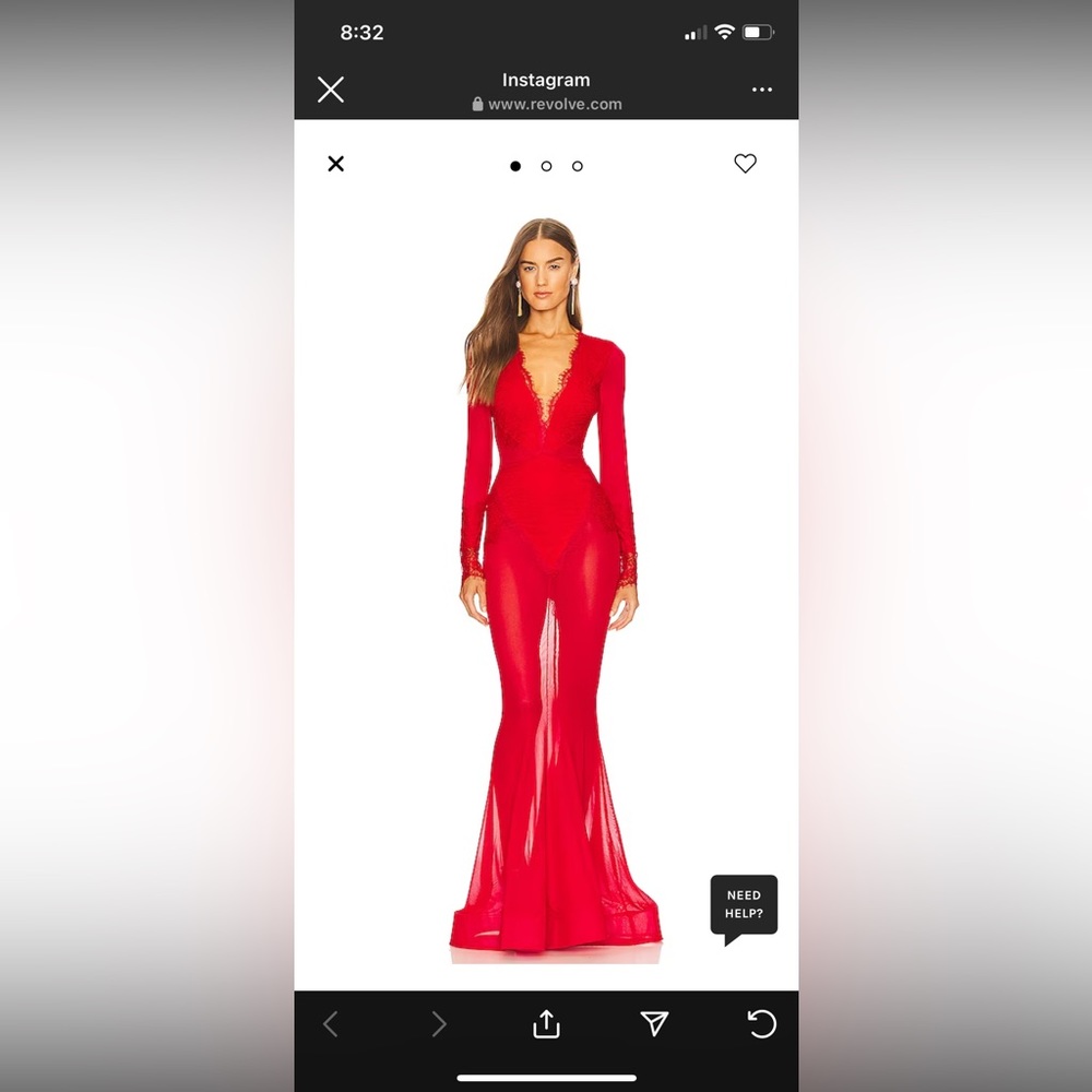 Michael Costello Martin Gown Red XS